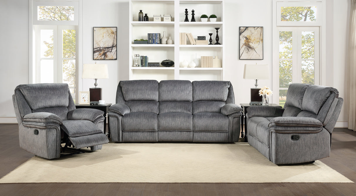 Muirfield Gray Double Reclining Sofa