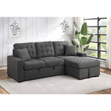 Mccafferty Exposed Wood Feet With Espresso 2-Piece Sectional Pull-Out Bed And Right Chaise Hidden Storage