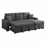 Mccafferty Exposed Wood Feet With Espresso 2-Piece Sectional Pull-Out Bed And Right Chaise Hidden Storage