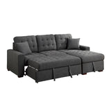 Mccafferty Exposed Wood Feet With Espresso 2-Piece Sectional Pull-Out Bed And Right Chaise Hidden Storage