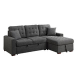 Mccafferty Exposed Wood Feet With Espresso 2-Piece Sectional Pull-Out Bed And Right Chaise Hidden Storage