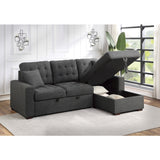 Mccafferty Exposed Wood Feet With Espresso 2-Piece Sectional Pull-Out Bed And Right Chaise Hidden Storage