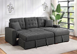 Mccafferty Exposed Wood Feet With Espresso 2-Piece Sectional Pull-Out Bed And Right Chaise Hidden Storage