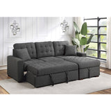 Mccafferty Exposed Wood Feet With Espresso 2-Piece Sectional Pull-Out Bed And Right Chaise Hidden Storage