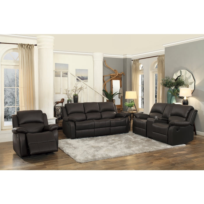 Clarkdale Brown Double Reclining Sofa With Center Drop-Down Cup Holders