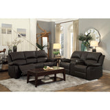 Clarkdale Brown Double Glider Reclining Love Seat With Center Console