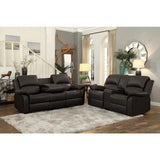 Clarkdale Brown Double Glider Reclining Love Seat With Center Console