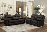 Clarkdale Brown Double Reclining Sofa With Center Drop-Down Cup Holders