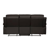 Clarkdale Brown Double Reclining Sofa With Center Drop-Down Cup Holders