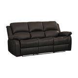 Clarkdale Brown Double Reclining Sofa With Center Drop-Down Cup Holders