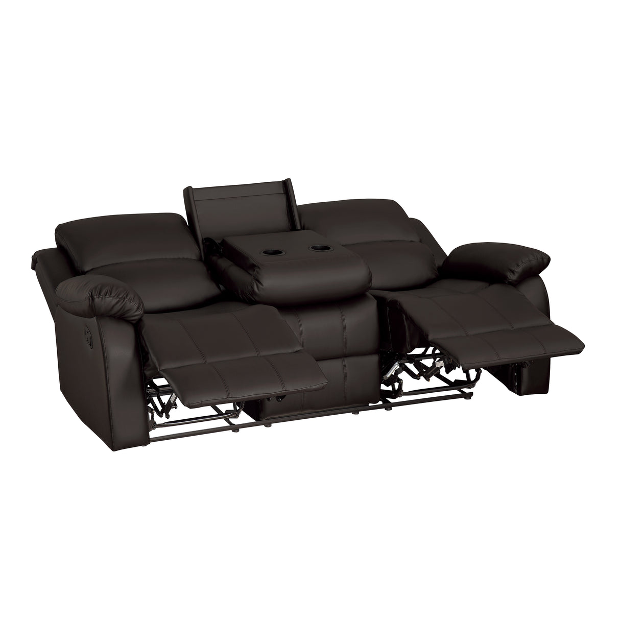 Clarkdale Brown Double Reclining Sofa With Center Drop-Down Cup Holders