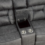 Madrona Hill Gray Double Reclining Loveseat with Center Console