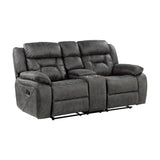 Madrona Hill Gray Double Reclining Loveseat with Center Console