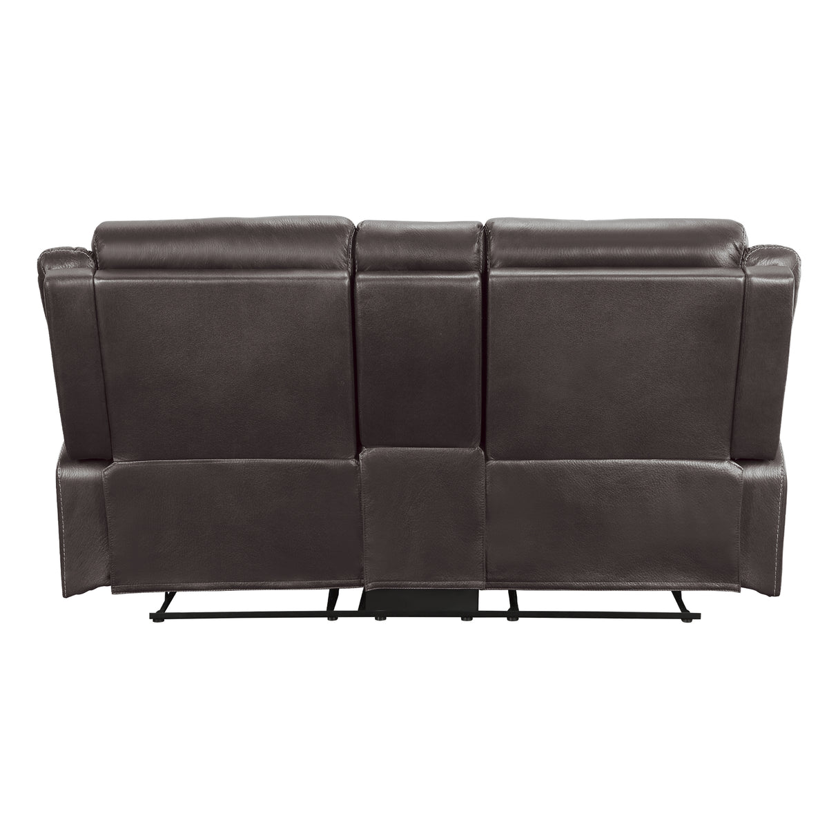 Yerba Brown Microfiber Double Lay Flat Reclining Loveseat