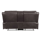 Yerba Brown Microfiber Double Lay Flat Reclining Loveseat