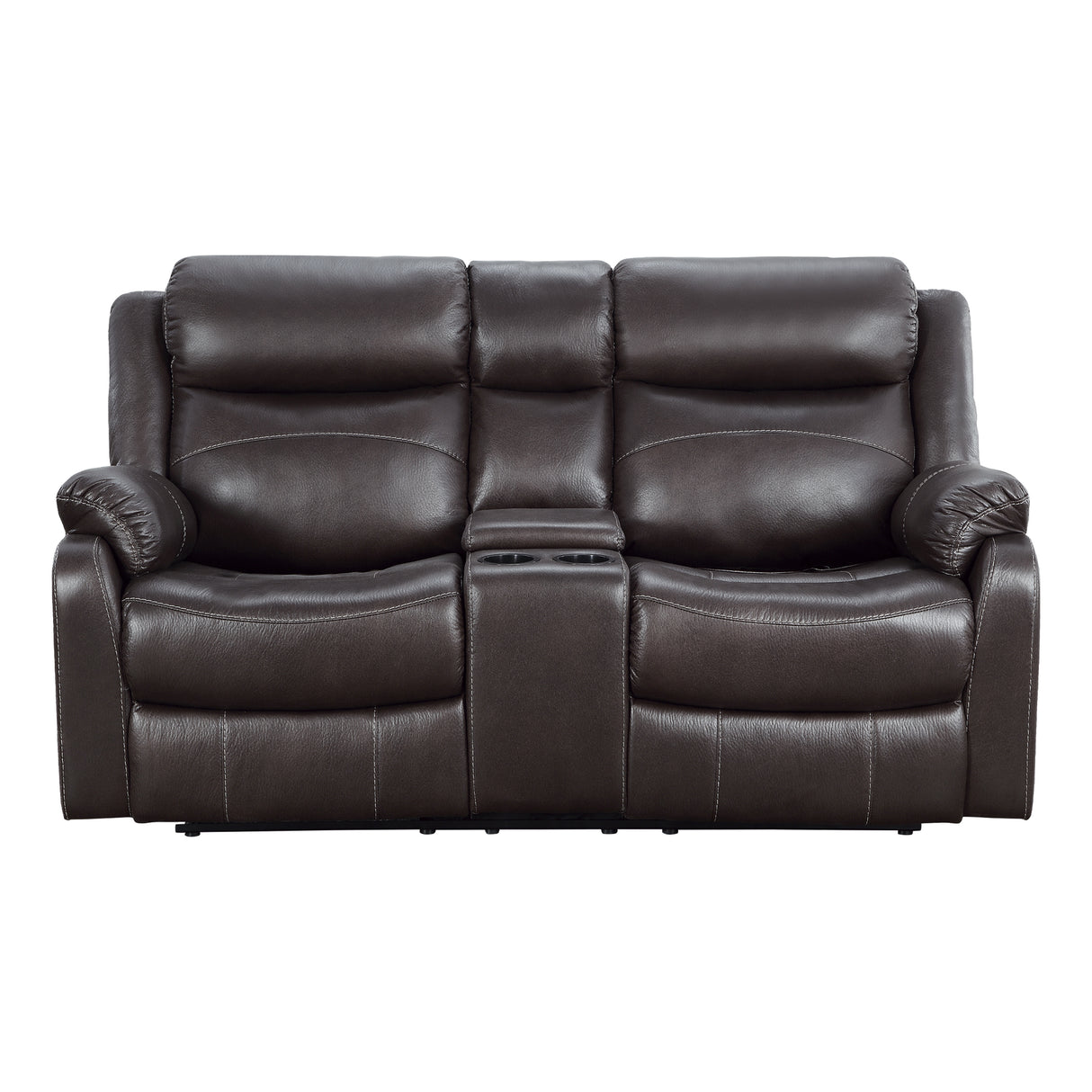 Yerba Brown Microfiber Double Lay Flat Reclining Loveseat