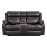 Yerba Brown Microfiber Double Lay Flat Reclining Loveseat