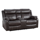 Yerba Brown Microfiber Double Lay Flat Reclining Loveseat