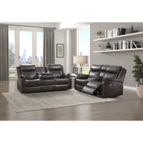 Yerba Brown Microfiber Double Lay Flat Reclining Loveseat