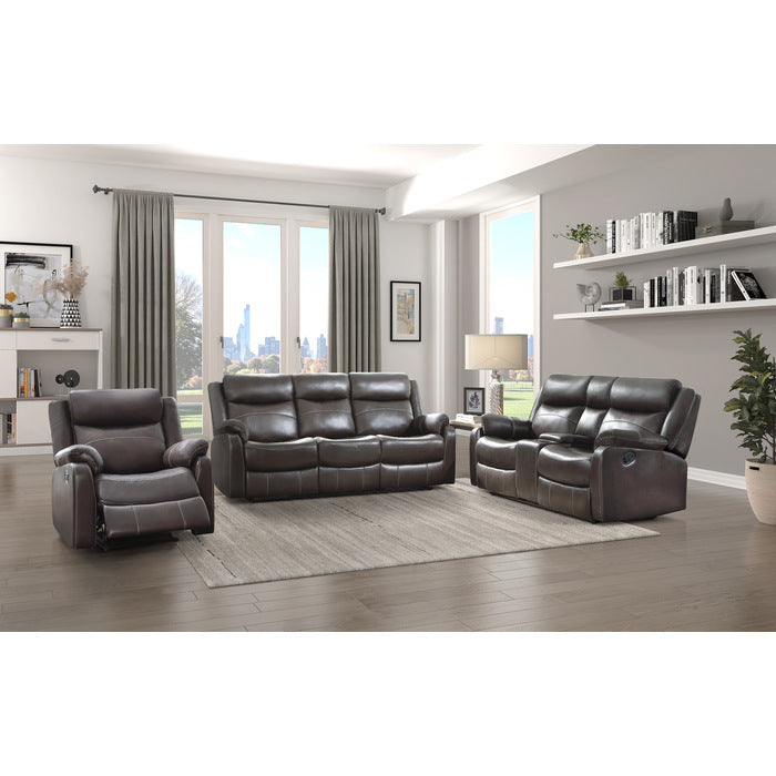 Yerba Brown Microfiber Double Lay Flat Reclining Loveseat