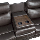 Yerba Brown Microfiber Double Lay Flat Reclining Sofa