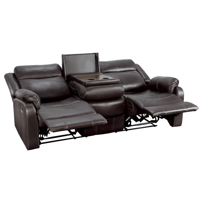 Yerba Brown Microfiber Double Lay Flat Reclining Sofa