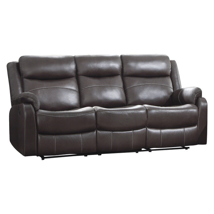 Yerba Brown Microfiber Double Lay Flat Reclining Sofa