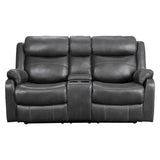 Yerba Gray Microfiber Double Lay Flat Reclining Loveseat