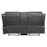 Yerba Gray Microfiber Double Lay Flat Reclining Loveseat