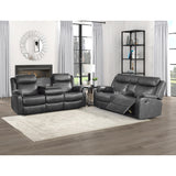 Yerba Gray Microfiber Double Lay Flat Reclining Sofa