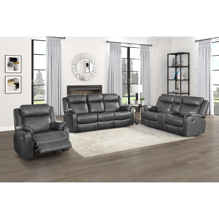 Yerba Gray Microfiber Double Lay Flat Reclining Sofa