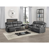 Yerba Gray Microfiber Double Lay Flat Reclining Sofa