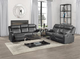 Yerba Gray Microfiber Double Lay Flat Reclining Sofa