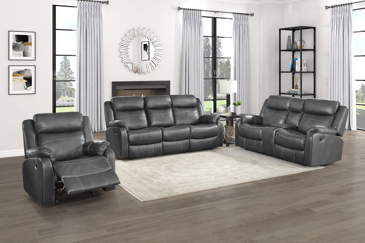 Yerba Gray Microfiber Double Lay Flat Reclining Sofa