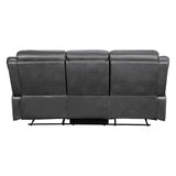 Yerba Gray Microfiber Double Lay Flat Reclining Sofa