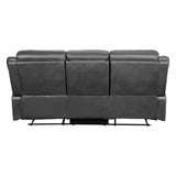 Yerba Gray Microfiber Double Lay Flat Reclining Sofa