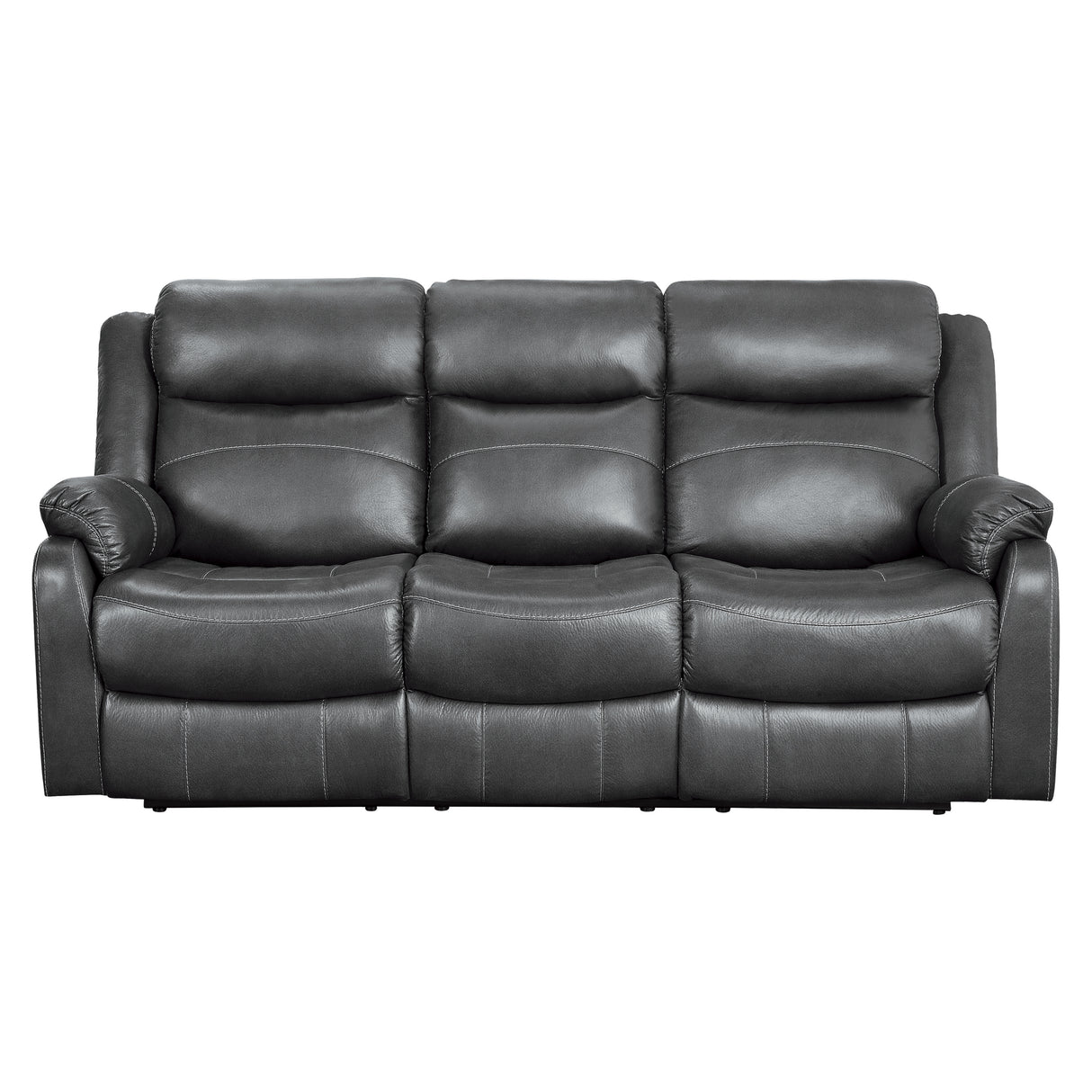 Yerba Gray Microfiber Double Lay Flat Reclining Sofa