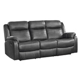 Yerba Gray Microfiber Double Lay Flat Reclining Sofa