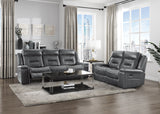 Darwan Gray Double Lay Flat Reclining Sofa