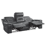 Darwan Gray Double Lay Flat Reclining Sofa