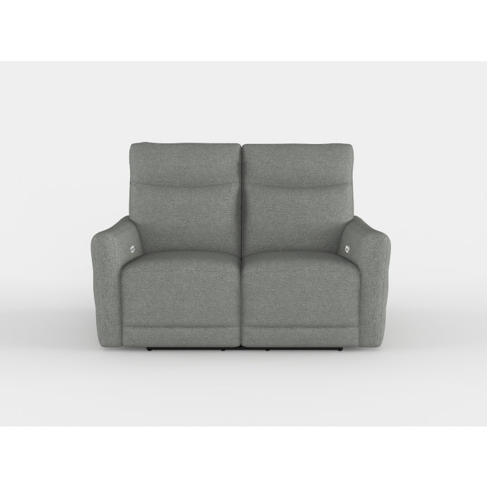 Edition Gray Power Double Lay Flat Reclining Love Seat With Headrests And Usb Ports