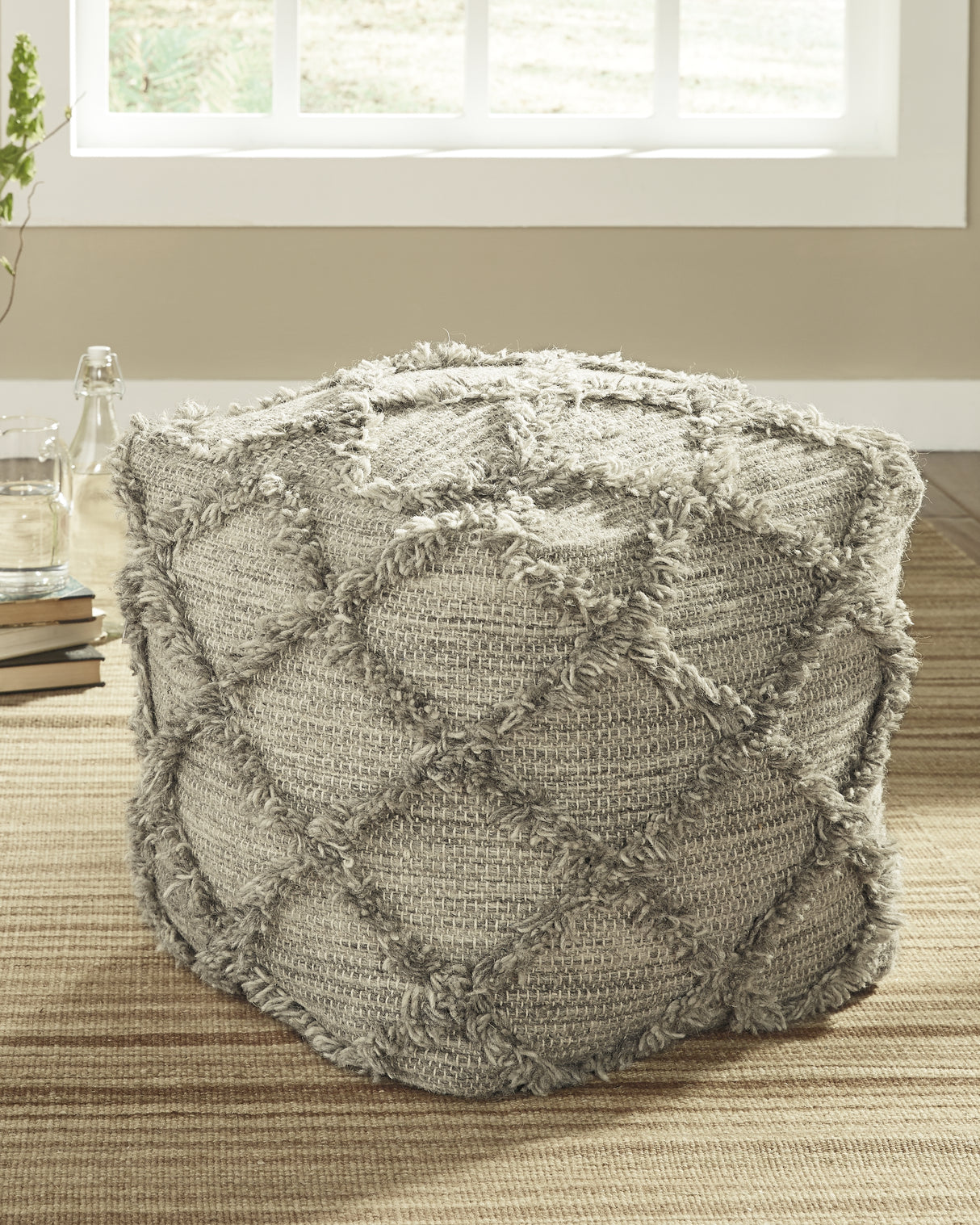 Adelphie Gray Pouf