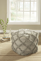 Adelphie Gray Pouf