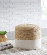 Sweed Natural/White Valley Pouf