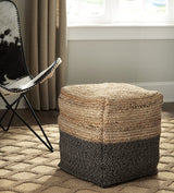 Sweed Natural/Black Valley Pouf