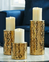 Marisa Gold Finish Candle Holder (Set Of 3)