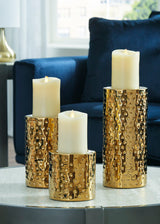 Marisa Gold Finish Candle Holder (Set Of 3)