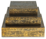 Keldy Antique Brass Finish Box (Set Of 3)