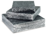 Keldy Antique Pewter Finish Box (Set Of 3)