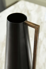 Pouderbell Black/Gold Finish Vase